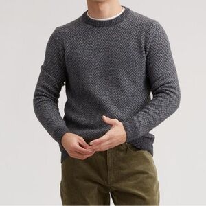 Grayers Chevron Stripe Sweater Wool/Cotton Speckles